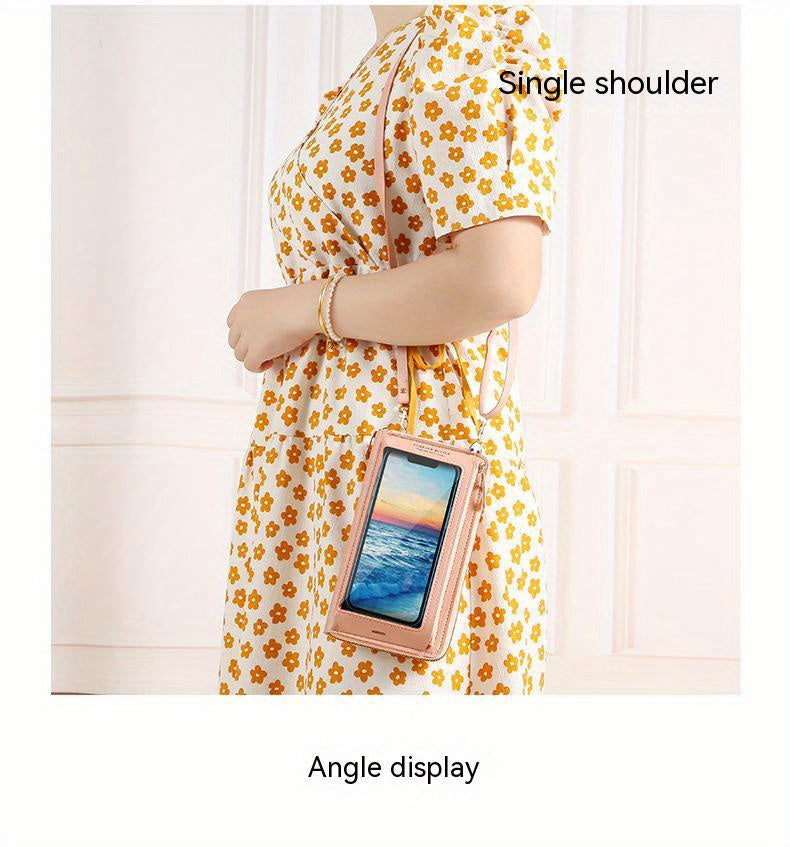 Touch Screen Mobile Phone Bag Female Cross Bag Anti-theft Multi-functional Shoulder Transparent Mini Small Bag Purse Mobile Phone Bag, Mommy Bag, Christmas, Halloween, Thanksgiving Day Gift