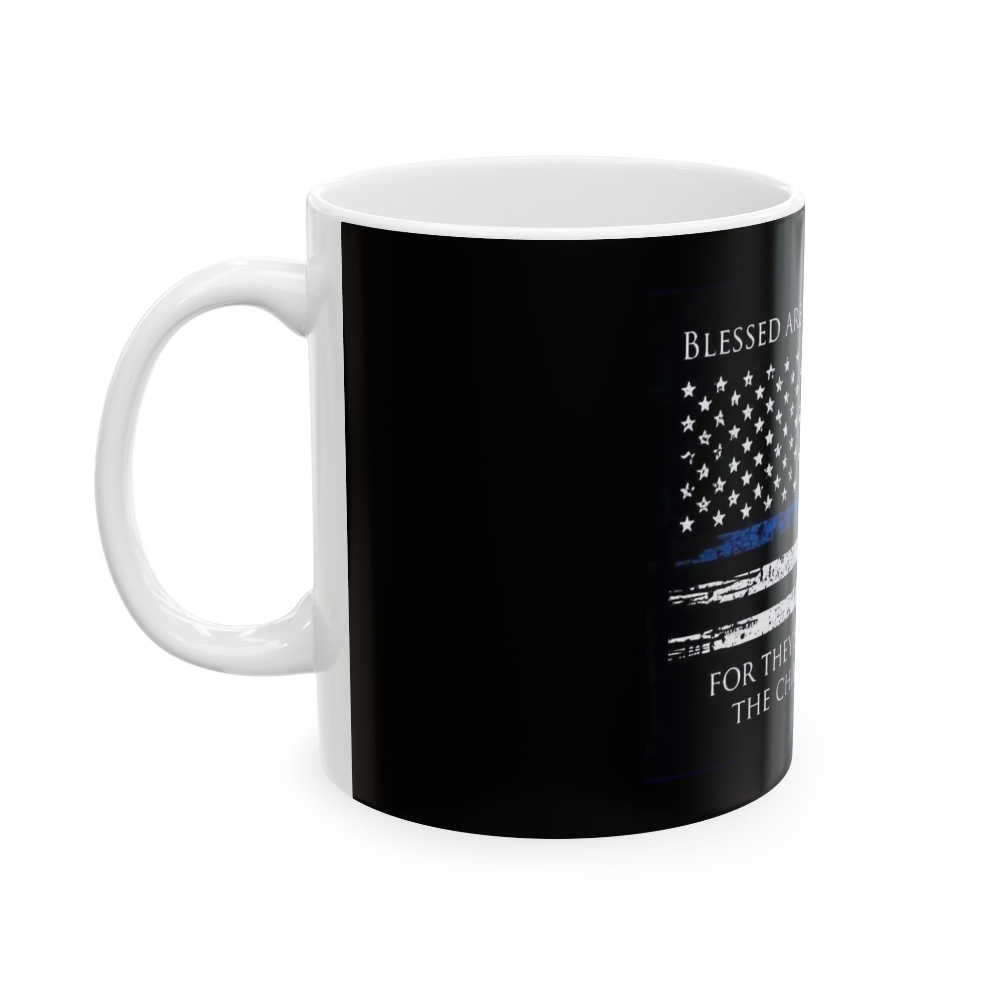 Thin Blue Ceramic Mug, (11oz, 15oz)