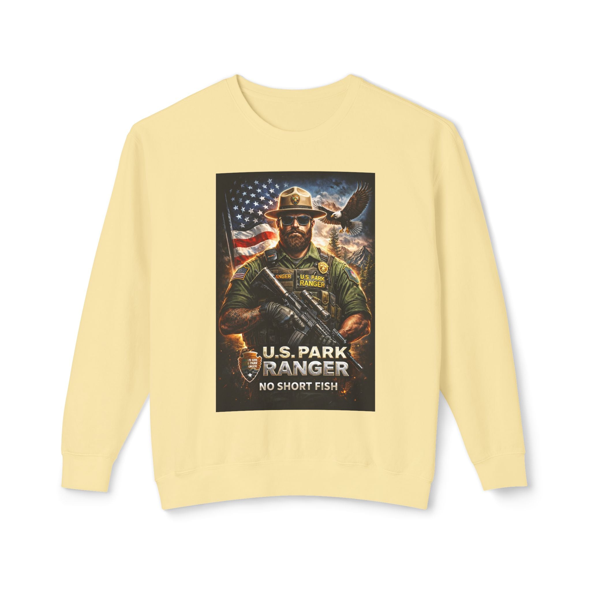 U.S. Park Ranger Short Fish Unisex Lightweight Crewneck Sweatshirt