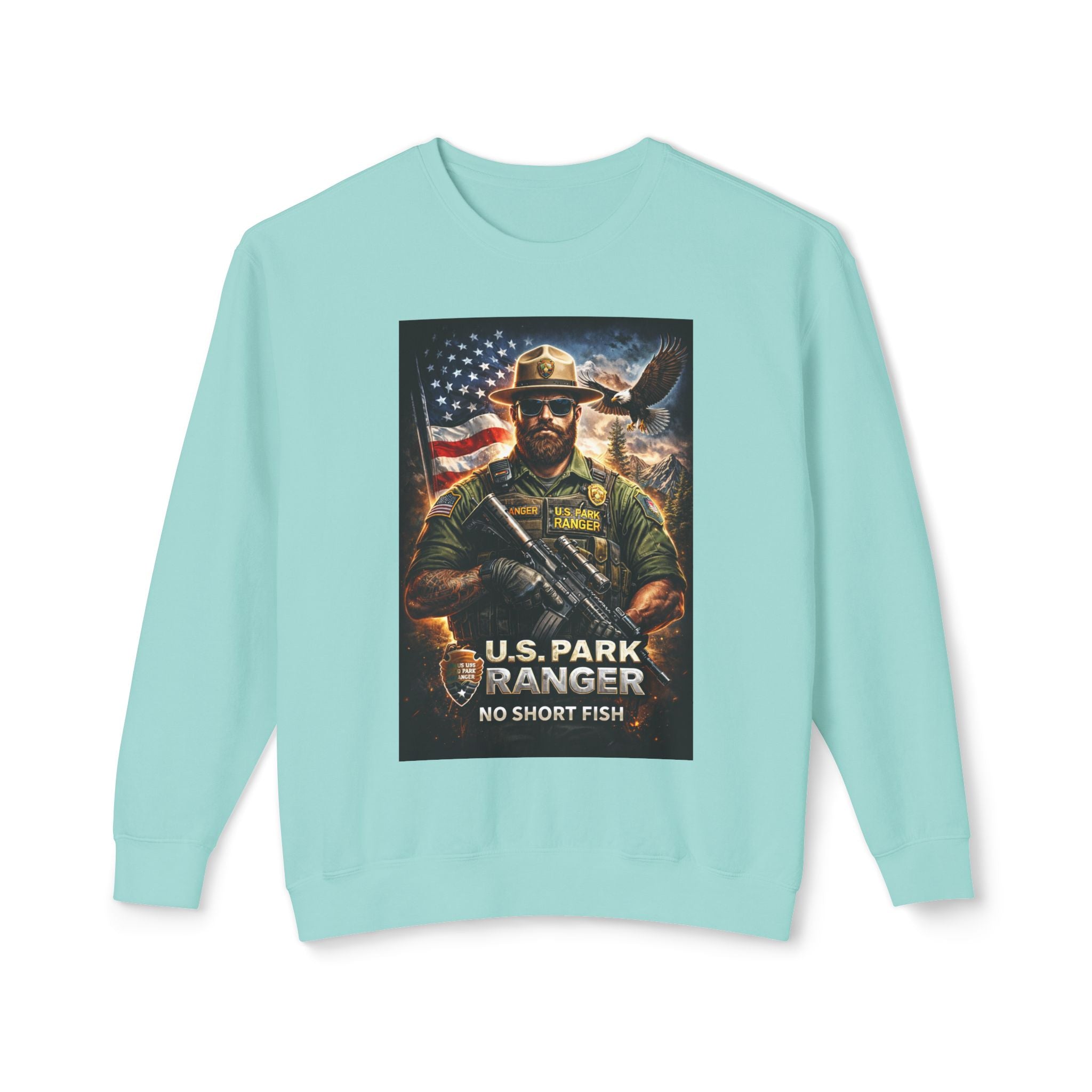 U.S. Park Ranger Short Fish Unisex Lightweight Crewneck Sweatshirt