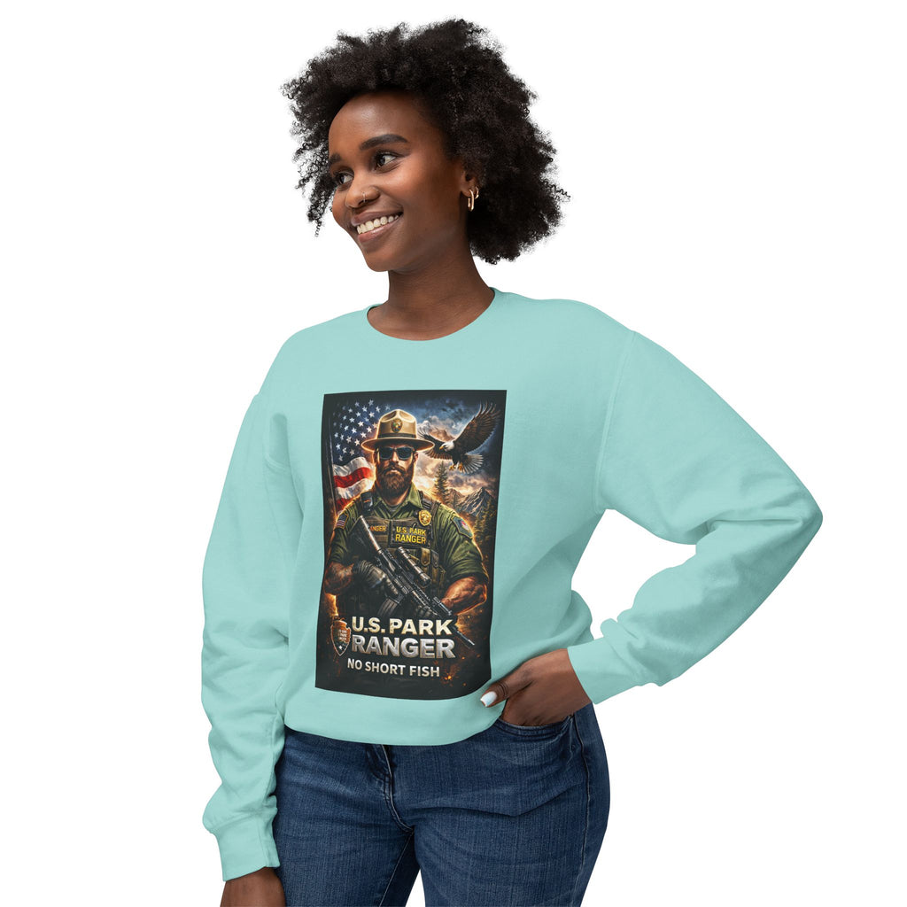 U.S. Park Ranger Short Fish Unisex Lightweight Crewneck Sweatshirt
