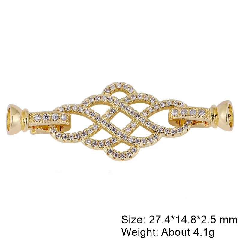 Juya 18K Real Gold Plated Snake Connector Fastener Hook Clasps Accessories For DIY Needlework Cuba Chains Pearls Jewelry Making