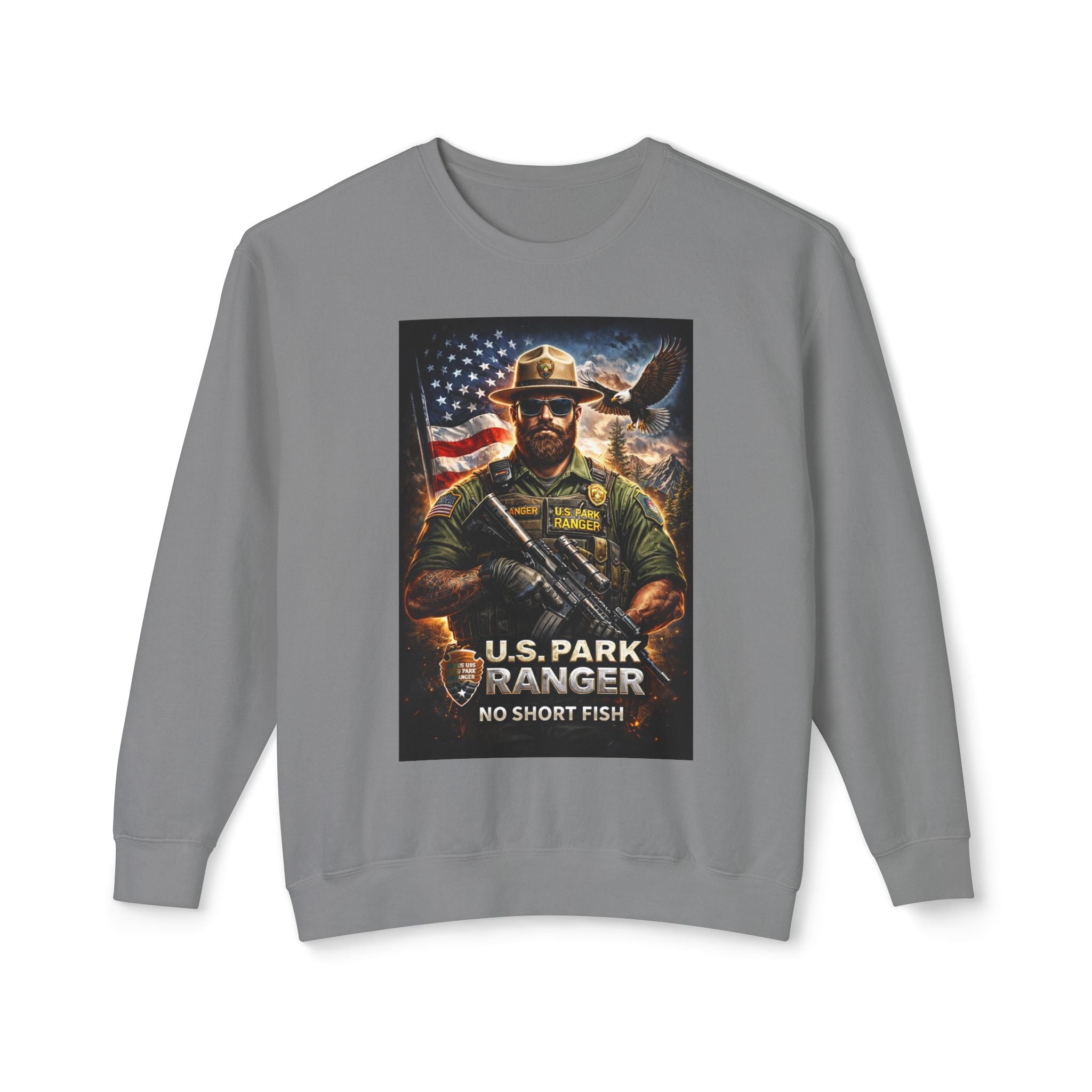 U.S. Park Ranger Short Fish Unisex Lightweight Crewneck Sweatshirt