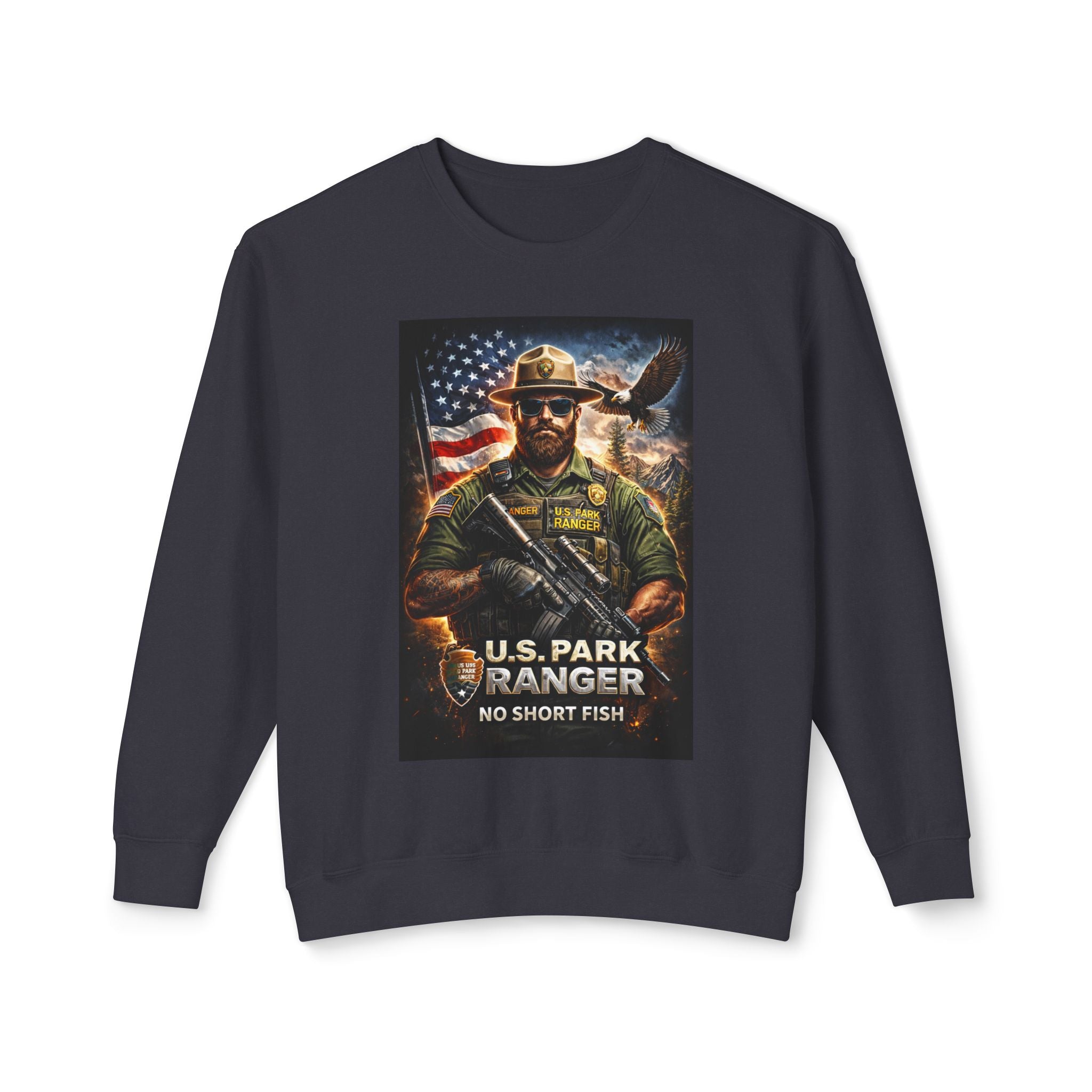 U.S. Park Ranger Short Fish Unisex Lightweight Crewneck Sweatshirt