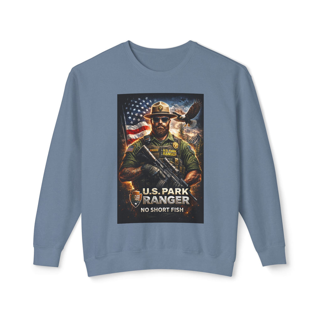 U.S. Park Ranger Short Fish Unisex Lightweight Crewneck Sweatshirt