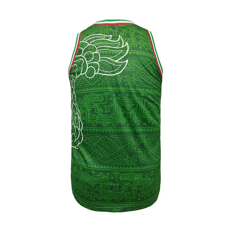 Retro Fashion Mexico Basketball Uniform Unisex Summer Basketball Sleeveless Jersey T shirt Mexican Basketball Uniform Tank Top