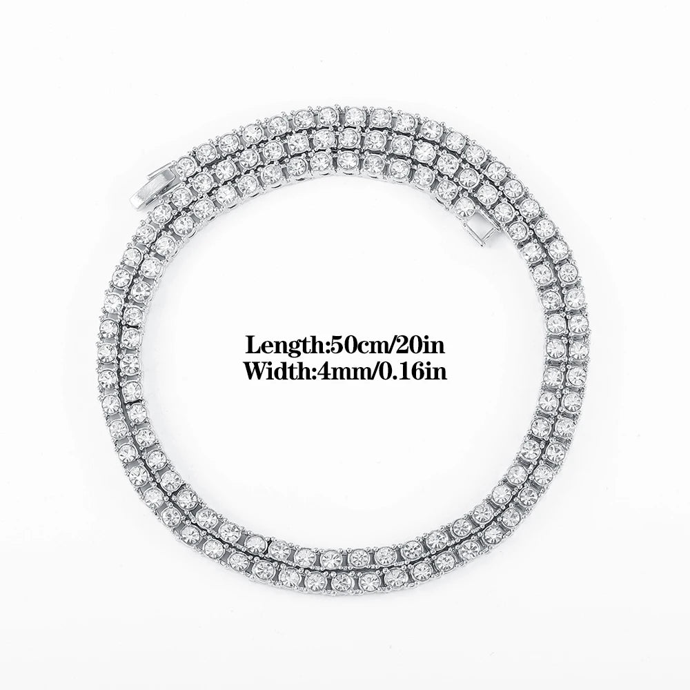 Hip-hop Punk Necklace Set Stylish Puerto Rico Flag Pendant Necklace With Cuban Chain Inlaid Diamonds Men Trend Jewelry Gift Set