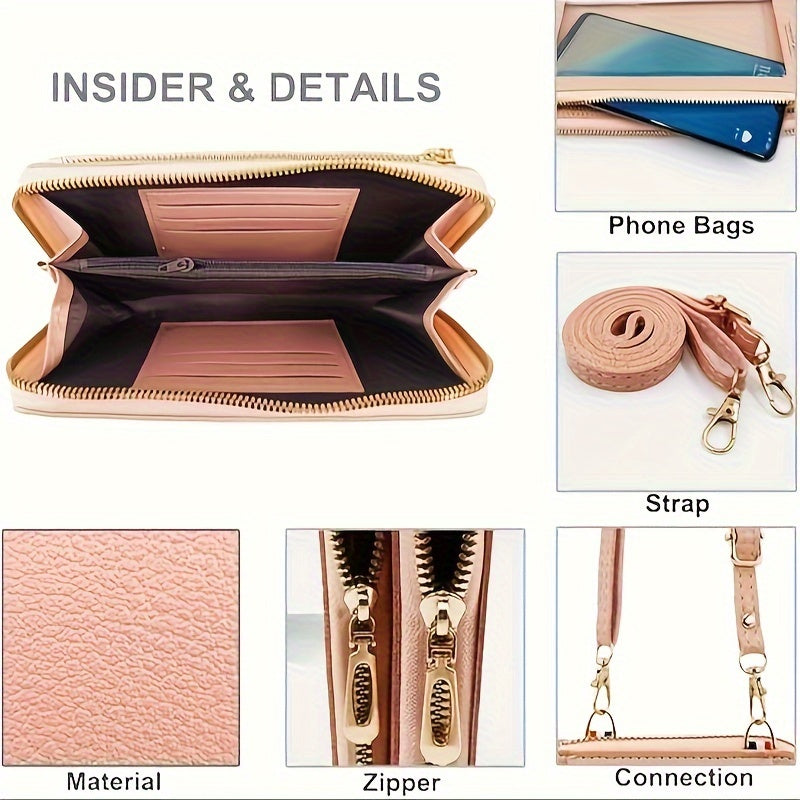 Touch Screen Mobile Phone Bag Female Cross Bag Anti-theft Multi-functional Shoulder Transparent Mini Small Bag Purse Mobile Phone Bag, Mommy Bag, Christmas, Halloween, Thanksgiving Day Gift