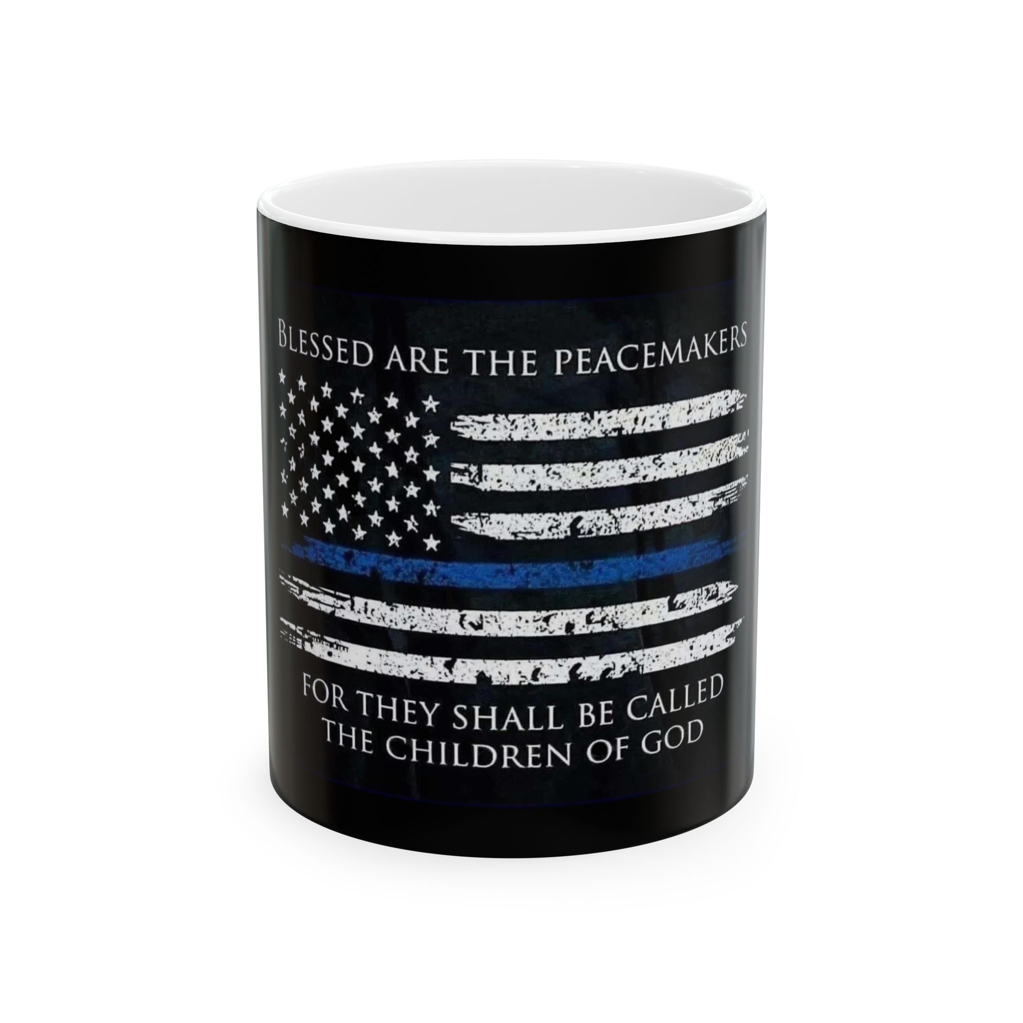Thin Blue Ceramic Mug, (11oz, 15oz)