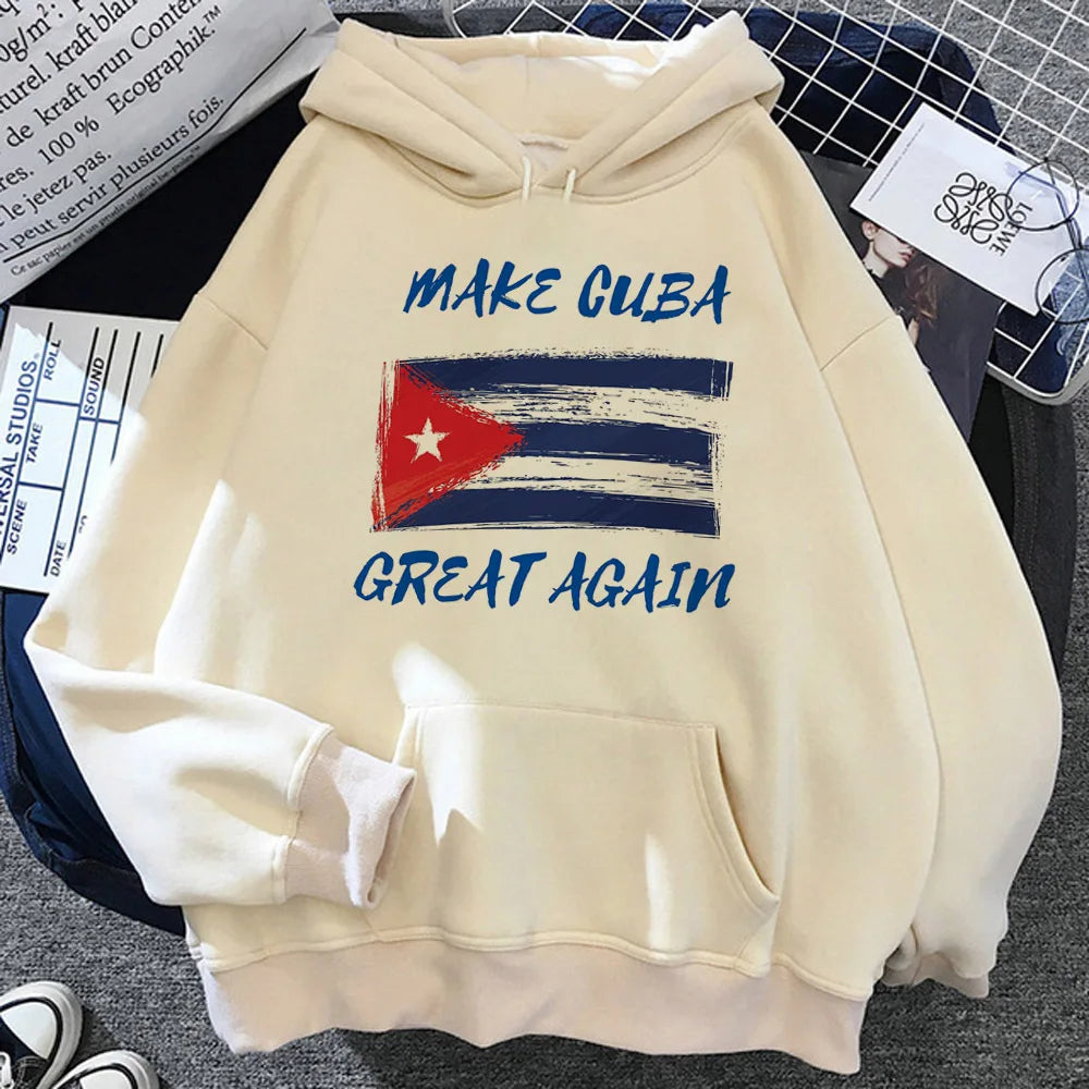 Cuba hoodie manga modern style streetwear casual wear winter teen sweatshirts elegant Japanese graphic anime