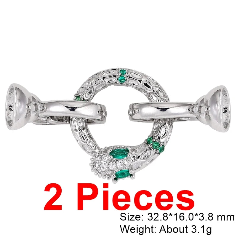 Juya 18K Real Gold Plated Snake Connector Fastener Hook Clasps Accessories For DIY Needlework Cuba Chains Pearls Jewelry Making