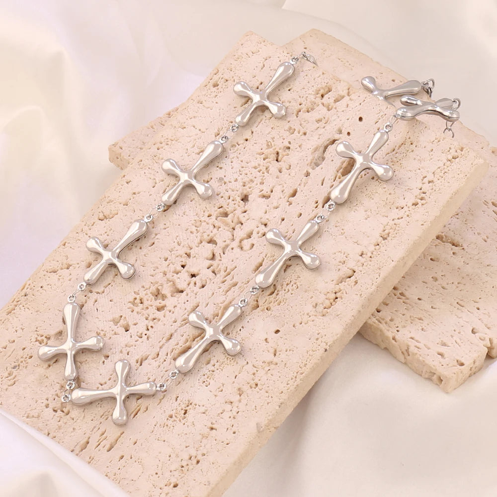 316L Stainless Steel Hollow Cross Heart Chain Necklace For Women Men Trend Pepper Shape Chain Necklaces Partry Jewelry Gifts