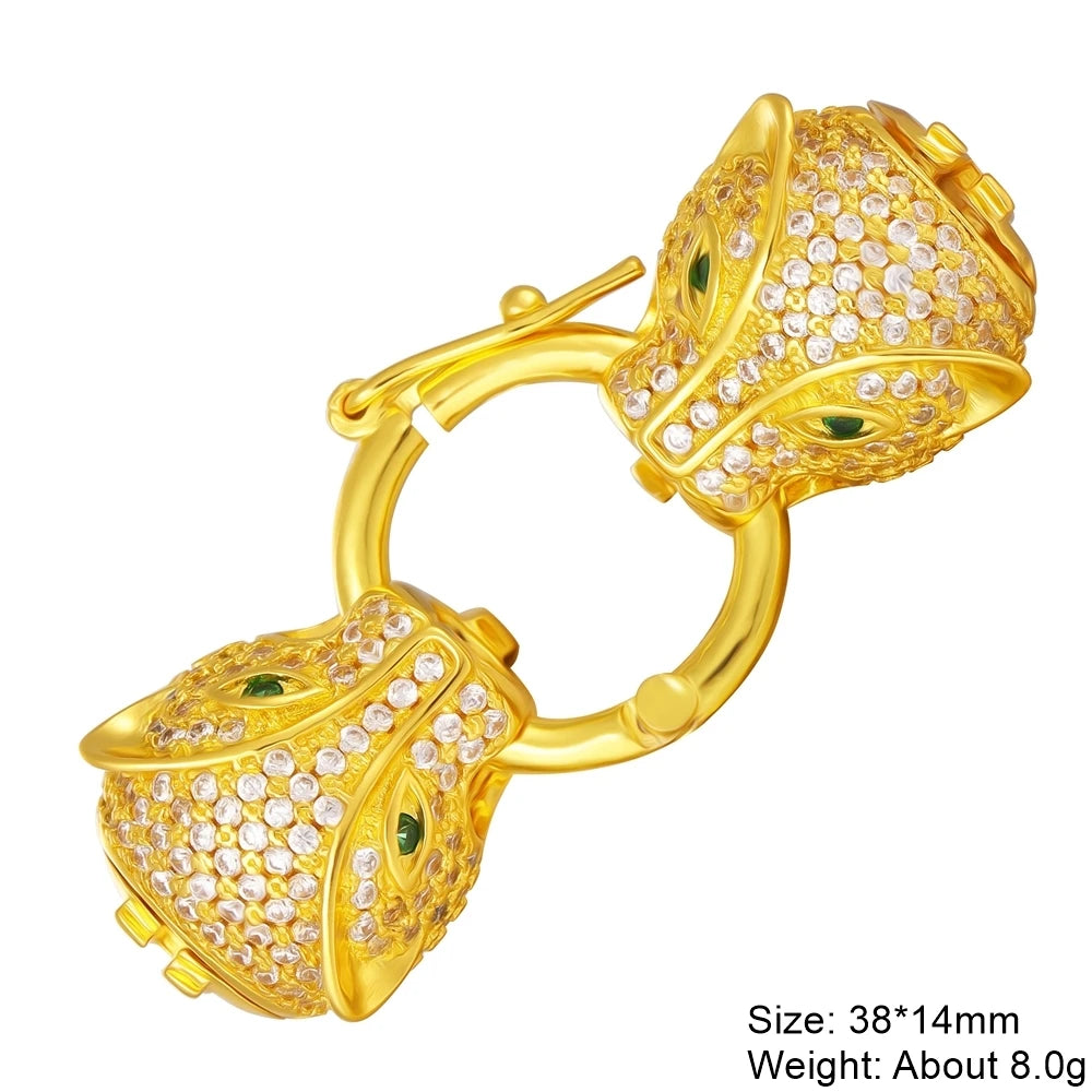 Juya 18K Real Gold Plated Snake Connector Fastener Hook Clasps Accessories For DIY Needlework Cuba Chains Pearls Jewelry Making