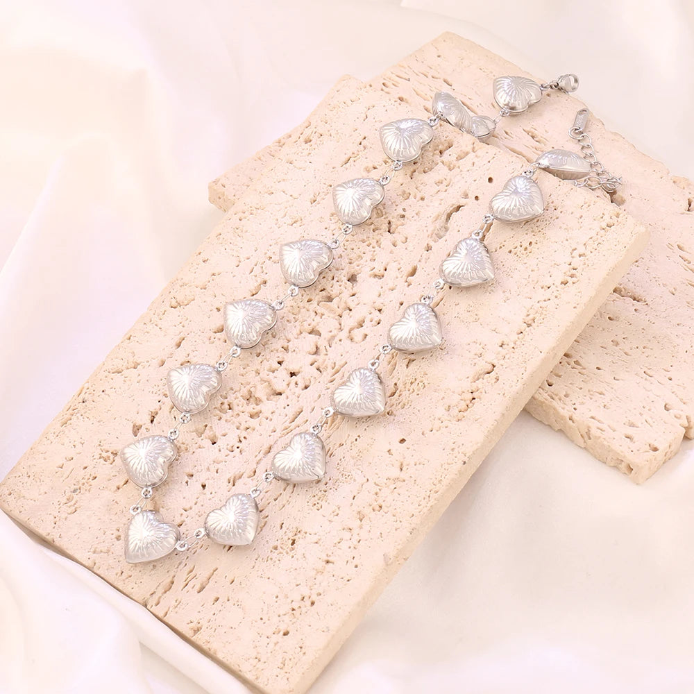 316L Stainless Steel Hollow Cross Heart Chain Necklace For Women Men Trend Pepper Shape Chain Necklaces Partry Jewelry Gifts