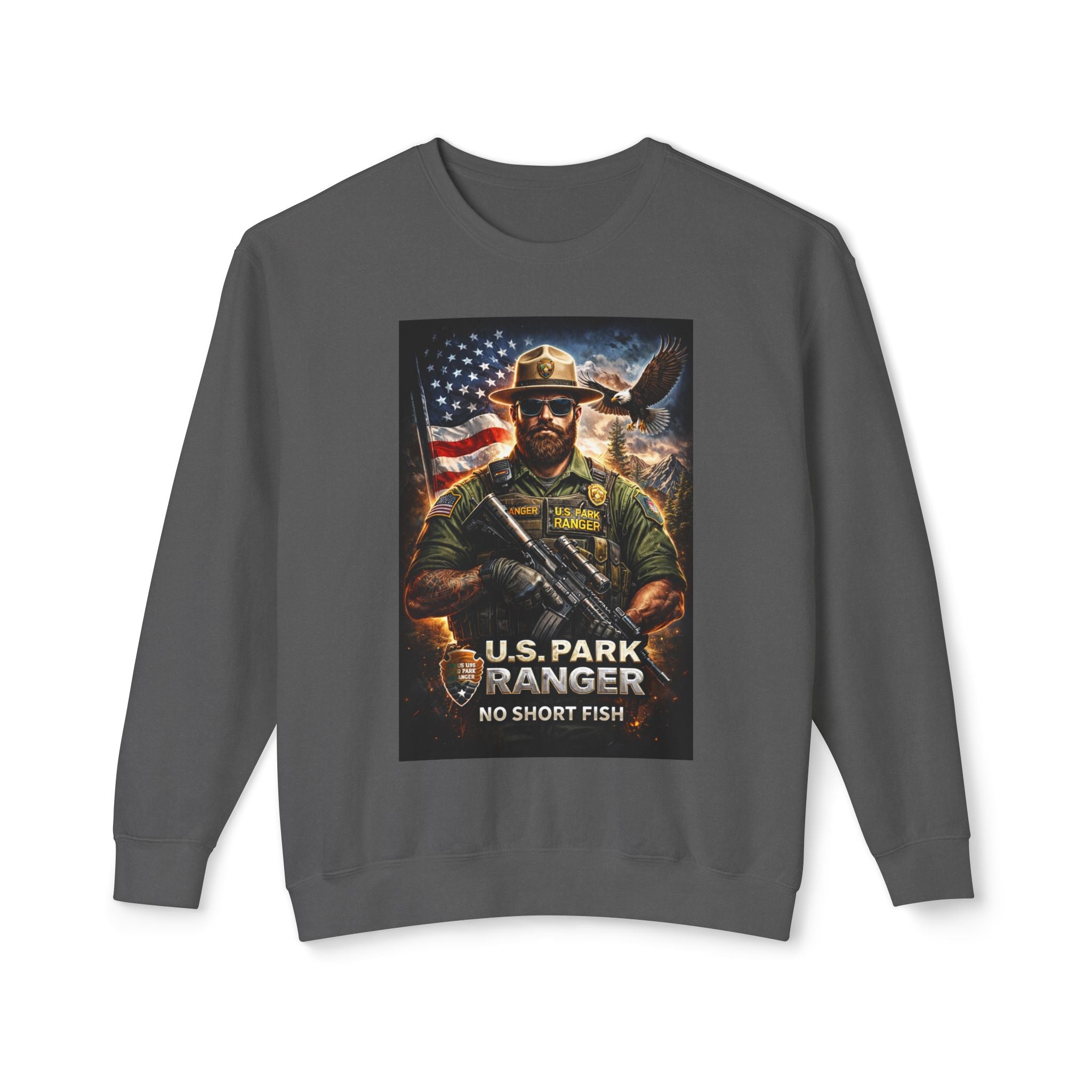 U.S. Park Ranger Short Fish Unisex Lightweight Crewneck Sweatshirt