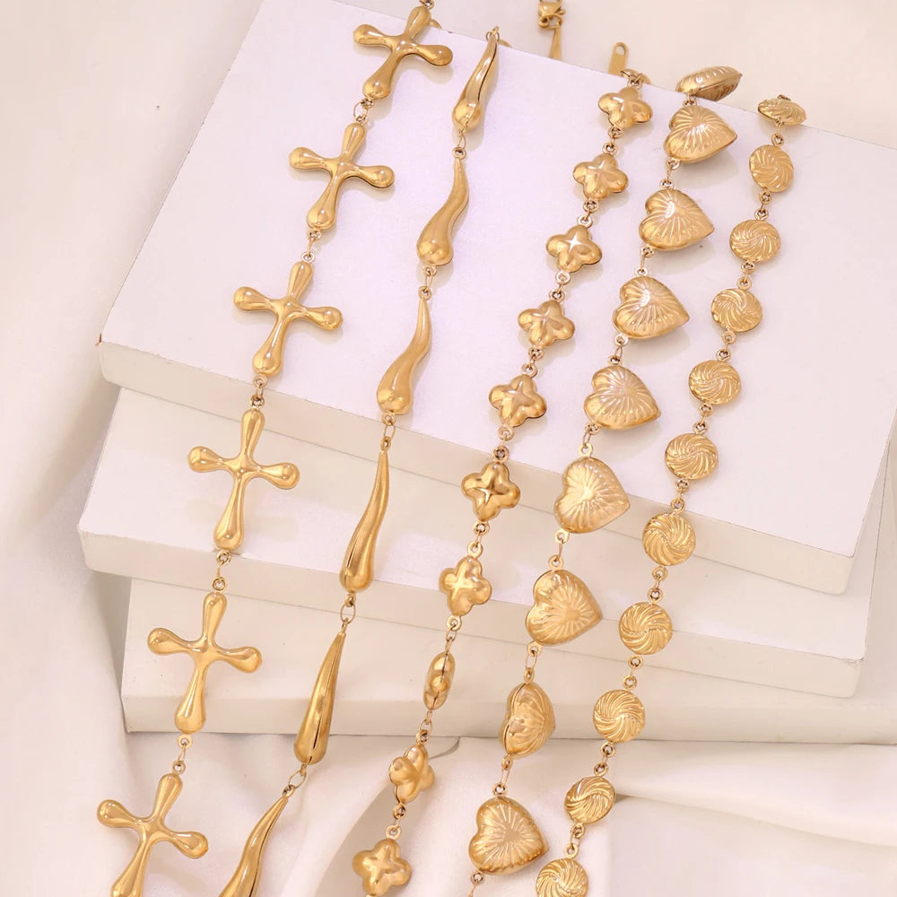 316L Stainless Steel Hollow Cross Heart Chain Necklace For Women Men Trend Pepper Shape Chain Necklaces Partry Jewelry Gifts