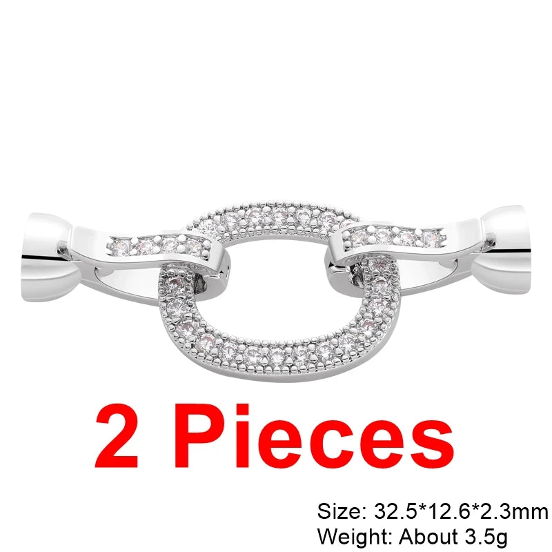 Juya 18K Real Gold Plated Snake Connector Fastener Hook Clasps Accessories For DIY Needlework Cuba Chains Pearls Jewelry Making