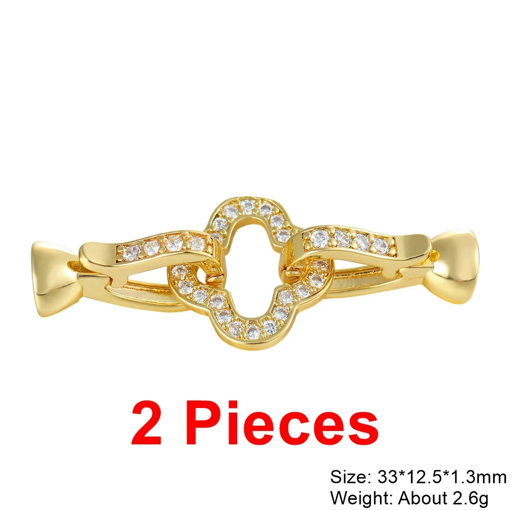 Juya 18K Real Gold Plated Snake Connector Fastener Hook Clasps Accessories For DIY Needlework Cuba Chains Pearls Jewelry Making