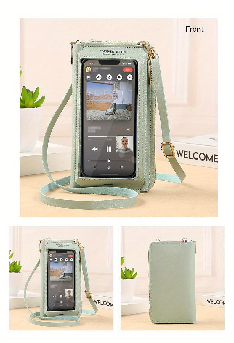 Touch Screen Mobile Phone Bag Female Cross Bag Anti-theft Multi-functional Shoulder Transparent Mini Small Bag Purse Mobile Phone Bag, Mommy Bag, Christmas, Halloween, Thanksgiving Day Gift