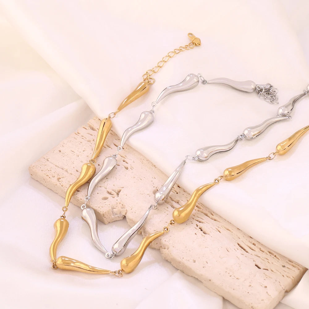 316L Stainless Steel Hollow Cross Heart Chain Necklace For Women Men Trend Pepper Shape Chain Necklaces Partry Jewelry Gifts