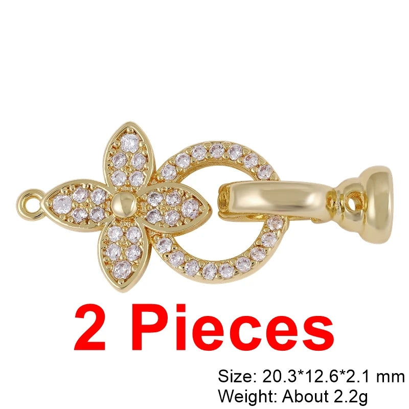 Juya 18K Real Gold Plated Snake Connector Fastener Hook Clasps Accessories For DIY Needlework Cuba Chains Pearls Jewelry Making