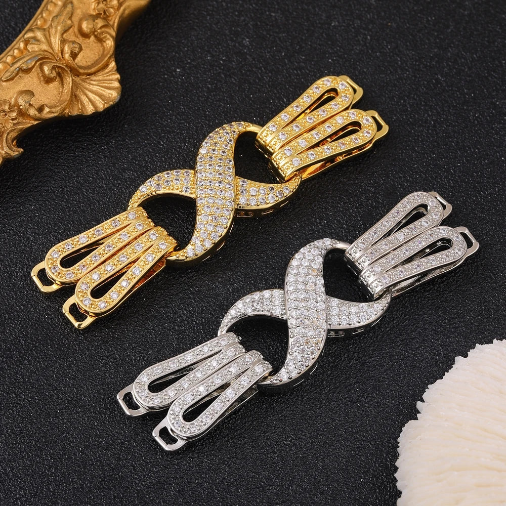 Juya 18K Real Gold Plated Snake Connector Fastener Hook Clasps Accessories For DIY Needlework Cuba Chains Pearls Jewelry Making