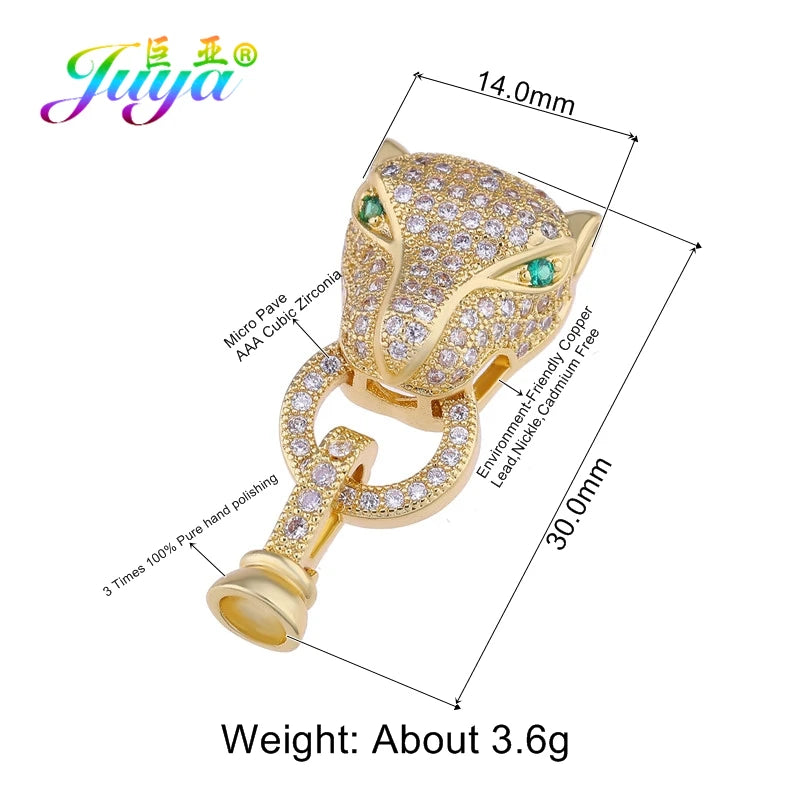 Juya 18K Real Gold Plated Snake Connector Fastener Hook Clasps Accessories For DIY Needlework Cuba Chains Pearls Jewelry Making