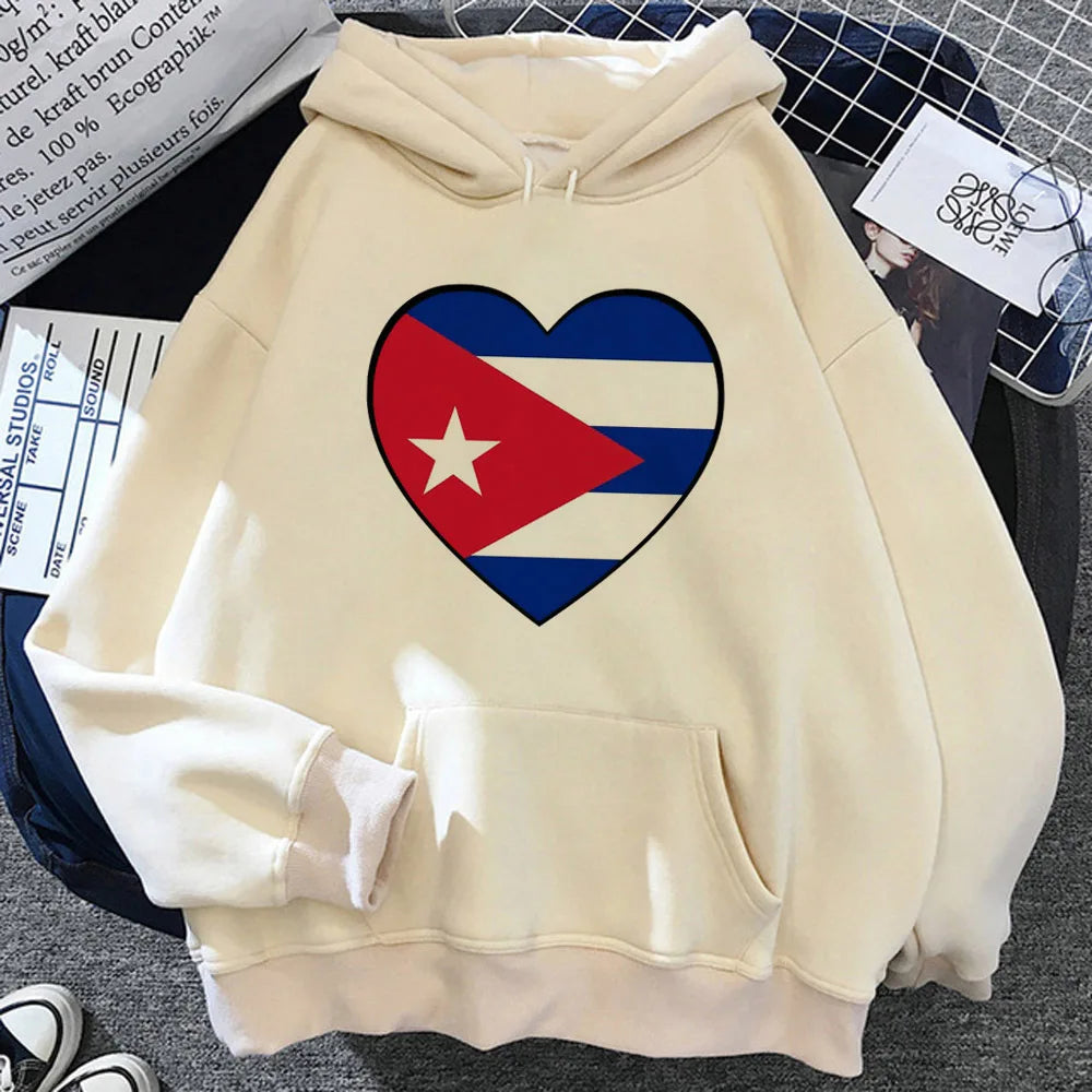 Cuba hoodie manga modern style streetwear casual wear winter teen sweatshirts elegant Japanese graphic anime