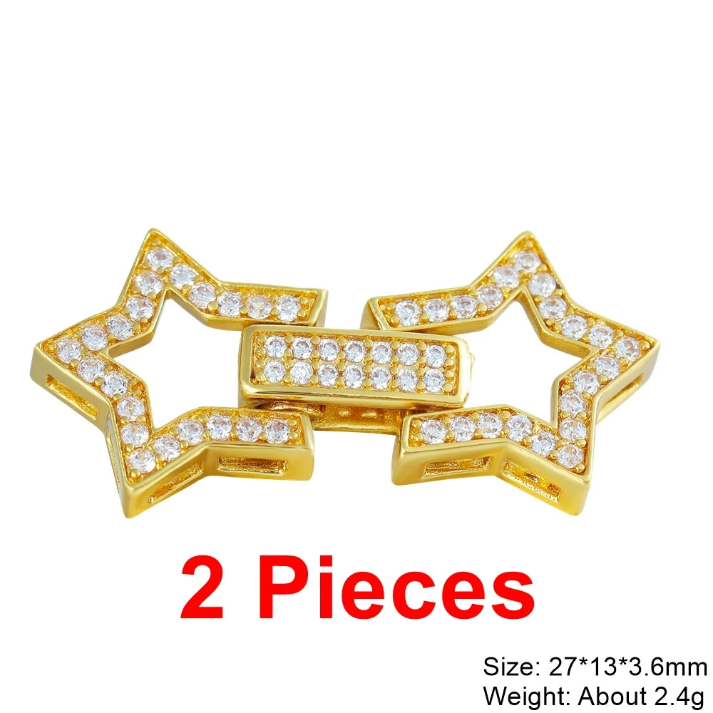 Juya 18K Real Gold Plated Snake Connector Fastener Hook Clasps Accessories For DIY Needlework Cuba Chains Pearls Jewelry Making