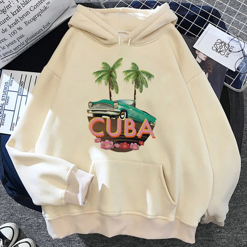 Cuba hoodie manga modern style streetwear casual wear winter teen sweatshirts elegant Japanese graphic anime