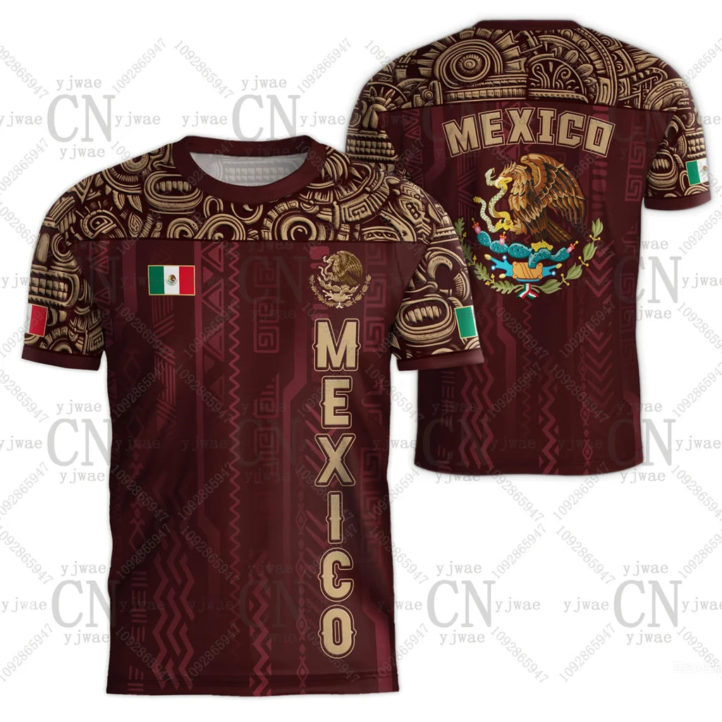 2026 Mexico Soccer Jerseys Flag Print Sportswear Short Sleeved Outdoor Quick Drying Training Tee Summer Children'S Adult T-Shirt