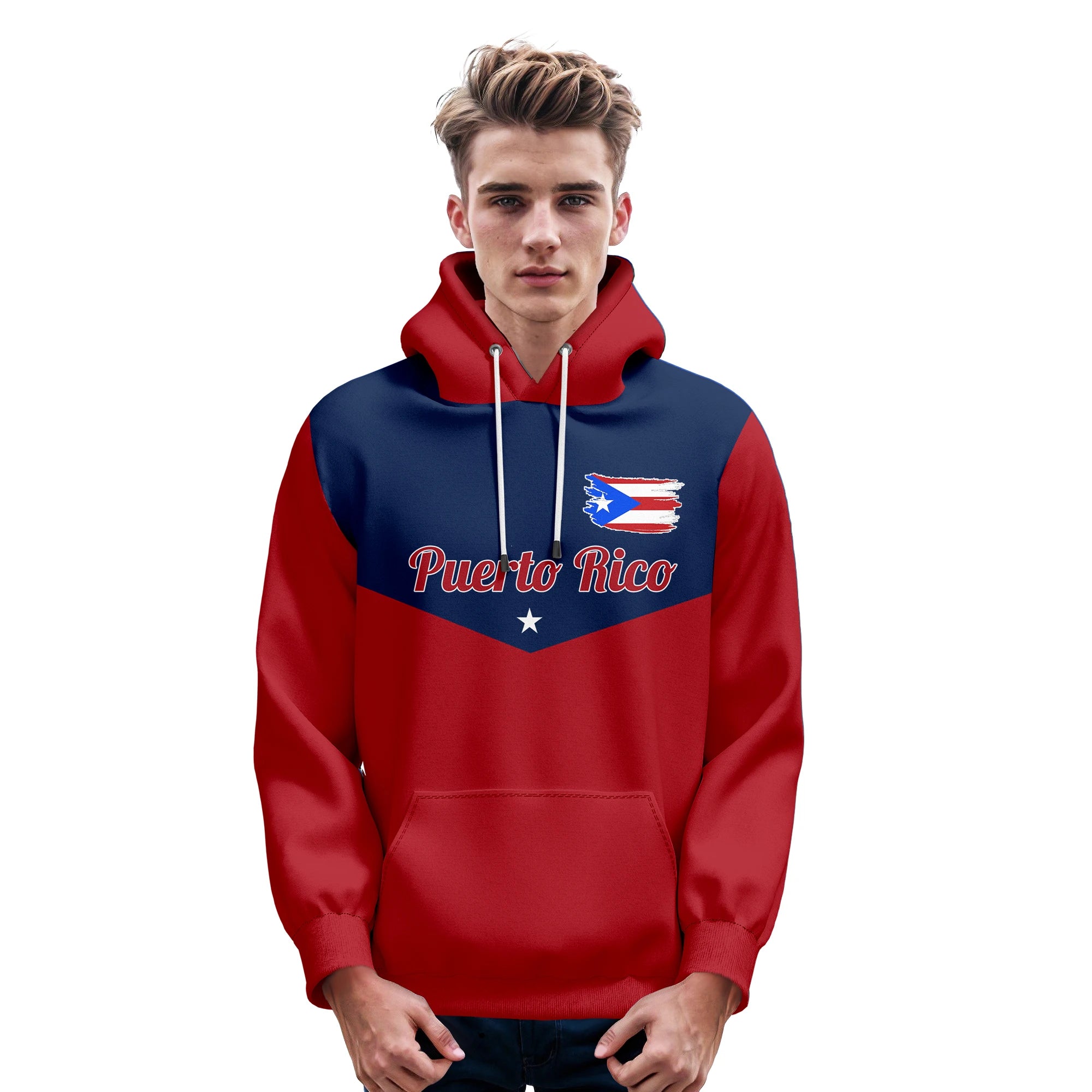 Custom Puerto Rico Hoodie Thin Pullover Sweatshirt with Flag Personalized Name Number Casual Wear for Men Youth Spring Autumn