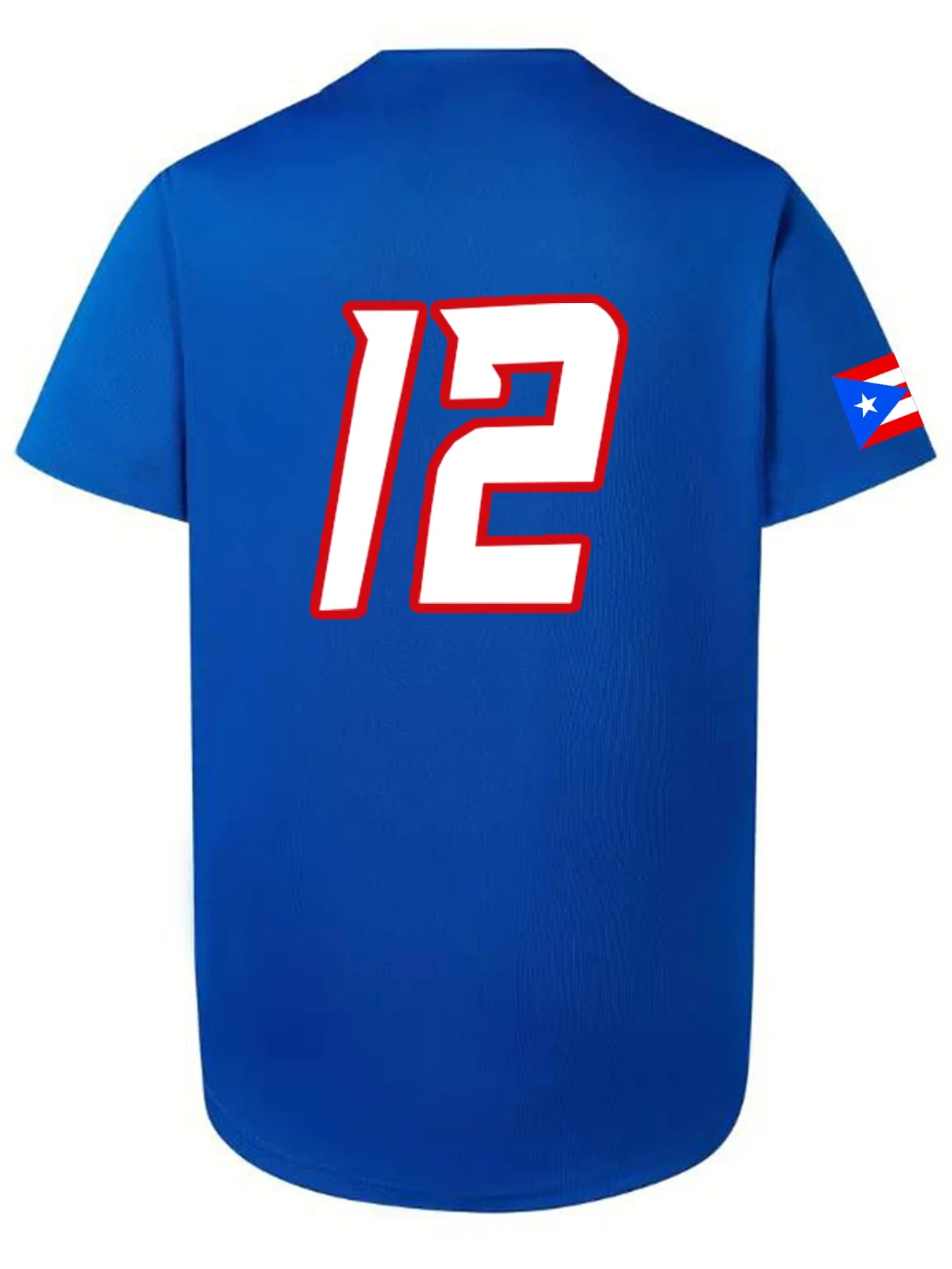 Men's Baseball Jersey Puerto Rico #12 Sewing Embroidery Sports Uniforms Outfits Casual Sports Short Sleeves Shirts with Buttons