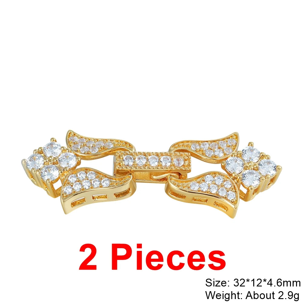 Juya 18K Real Gold Plated Snake Connector Fastener Hook Clasps Accessories For DIY Needlework Cuba Chains Pearls Jewelry Making