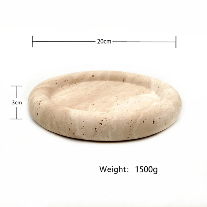 Yuji Marble Beige Hole Aromatherapy Bathroom Bathroom Countertop Model Room Jewelry Storage Storage Tray Decoration
