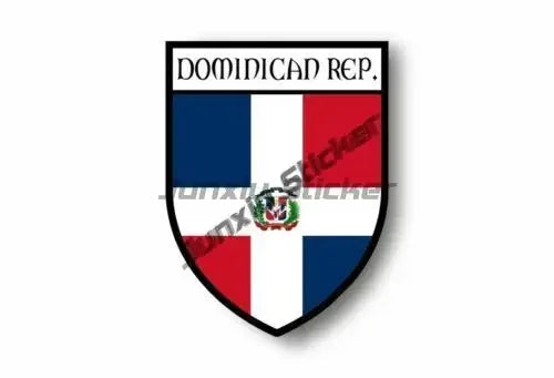 Dominican Coat of Arms Sticker Dominican Republic Flag Country Code DOM Decals Seal Sticker of Dominican Republic Decals