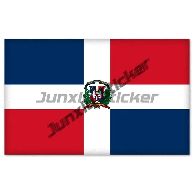 Dominican Coat of Arms Sticker Dominican Republic Flag Country Code DOM Decals Seal Sticker of Dominican Republic Decals