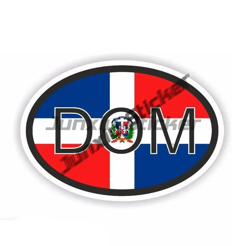 Dominican Coat of Arms Sticker Dominican Republic Flag Country Code DOM Decals Seal Sticker of Dominican Republic Decals