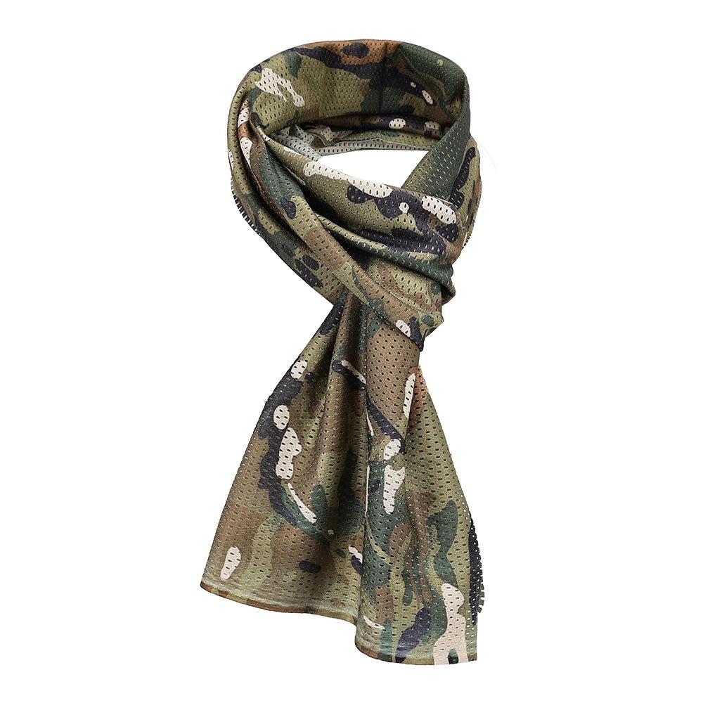 SINAIRSOFT Cotton And Polyester Camouflage Mesh Scarf Unisex Outdoor Sports Shooting Hunting Apparel Accessories