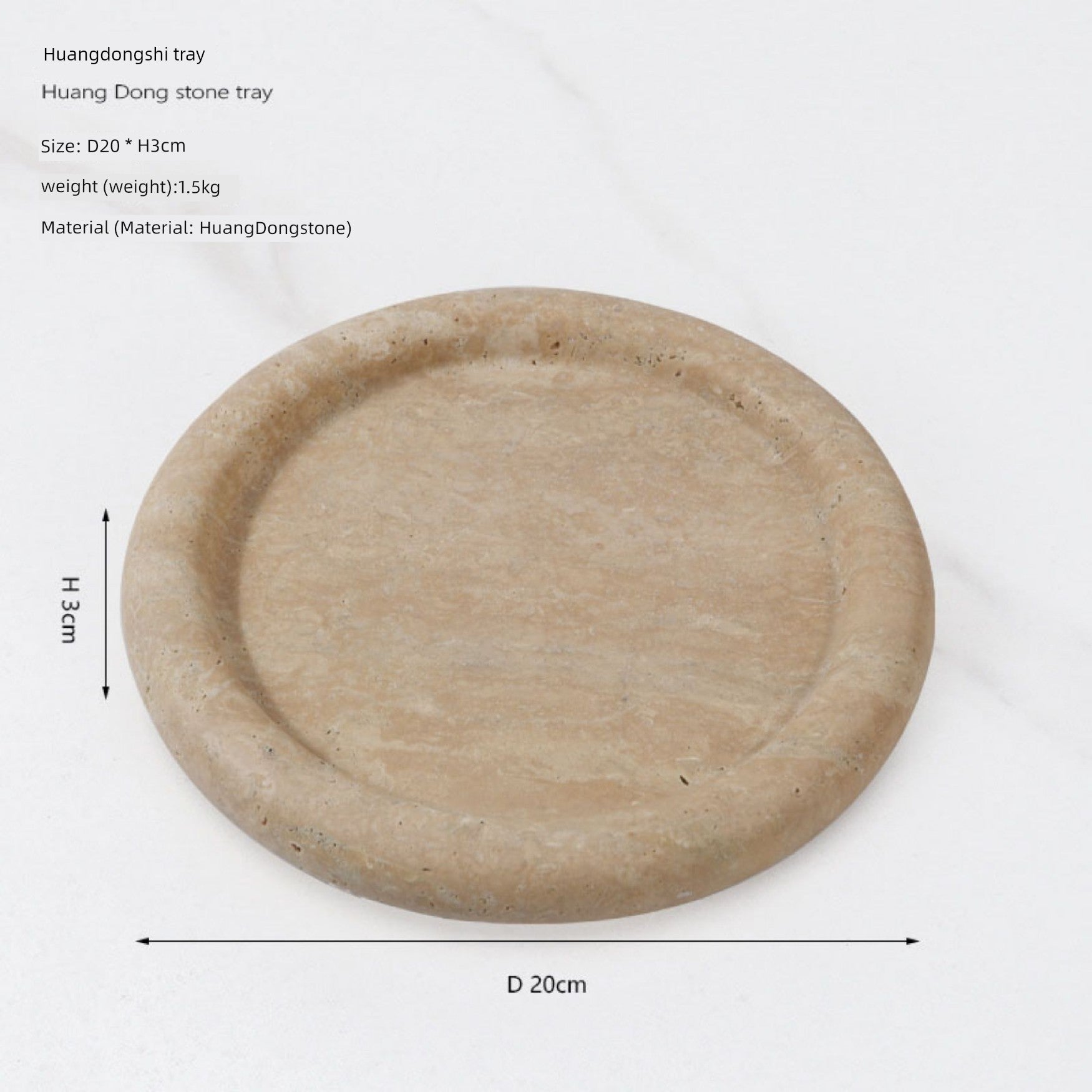 Yuji Marble Beige Hole Aromatherapy Bathroom Bathroom Countertop Model Room Jewelry Storage Storage Tray Decoration