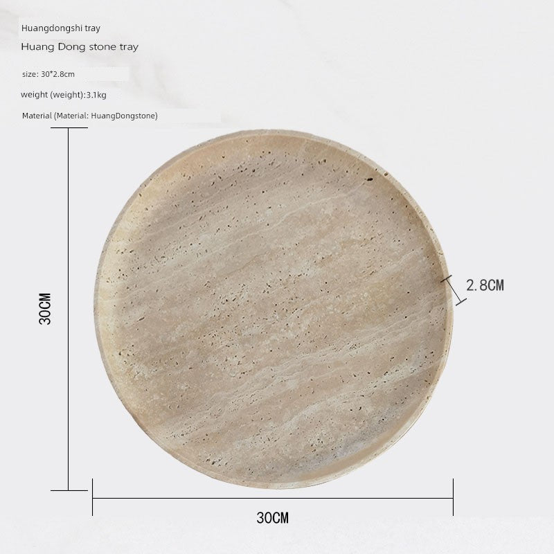 Yuji Marble Beige Hole Aromatherapy Bathroom Bathroom Countertop Model Room Jewelry Storage Storage Tray Decoration