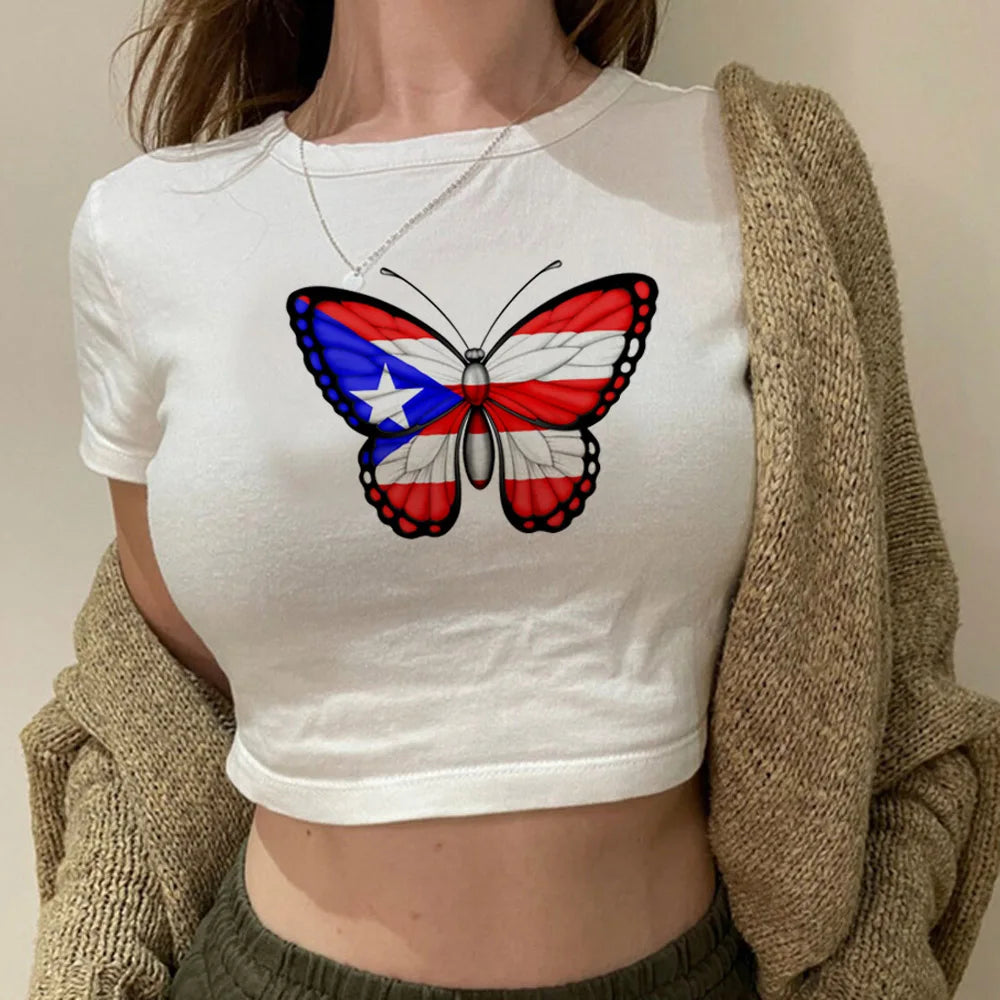 Puerto Rico hippie  2000s crop top girl 2000s kawai gothic  90s clothes clothing