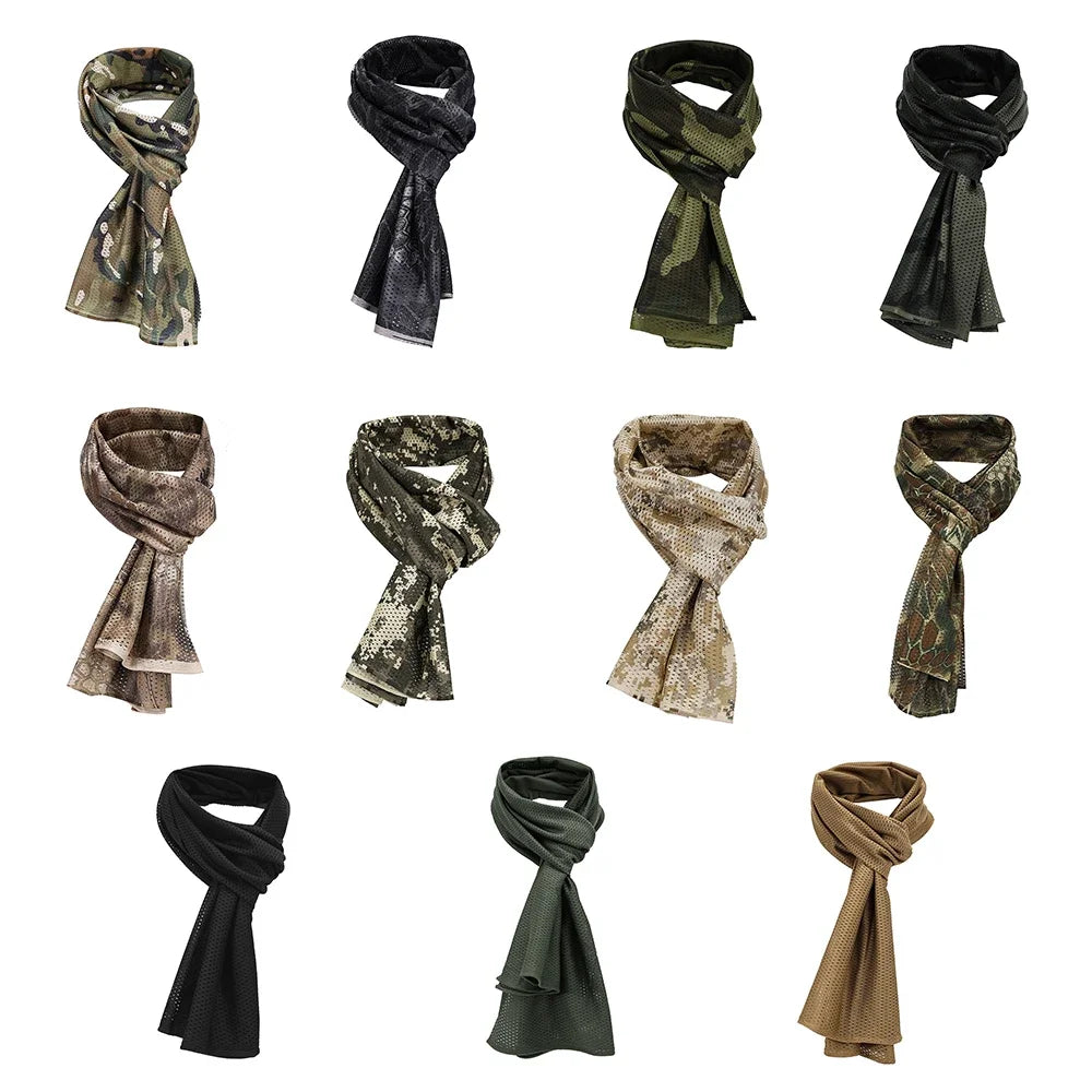 SINAIRSOFT Cotton And Polyester Camouflage Mesh Scarf Unisex Outdoor Sports Shooting Hunting Apparel Accessories