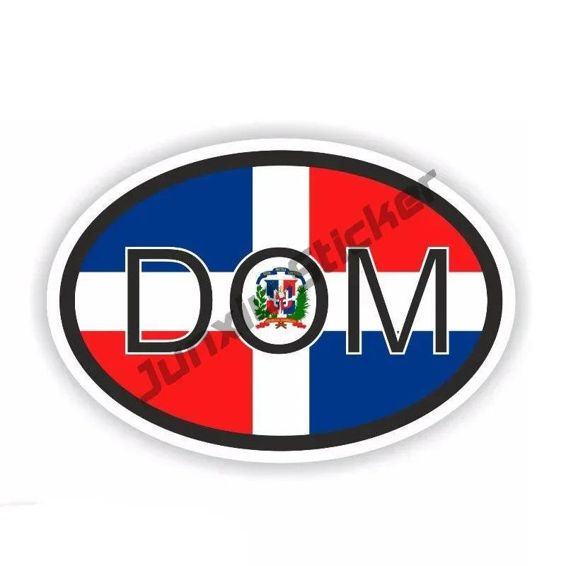 Dominican Coat of Arms Sticker Dominican Republic Flag Country Code DOM Decals Seal Sticker of Dominican Republic Decals