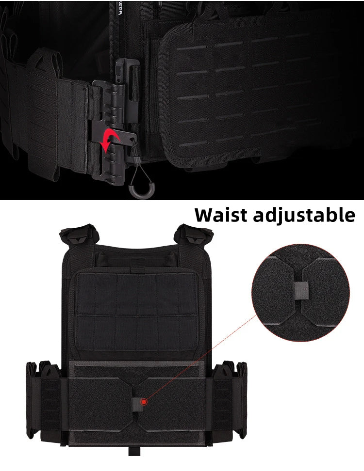 YAKEDA Tactical Vest 6094 Fast detachable light laser cut outdoor hunting black gear carry vest of high quality