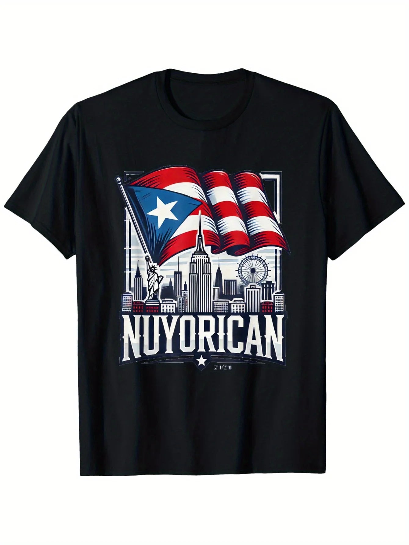 Nuyorican New York City Puerto Rican Flag Backdrop Boricua T-Shirt Suitable for Mens Womens Outdoor T-Shirt 100cotton S-XXXL