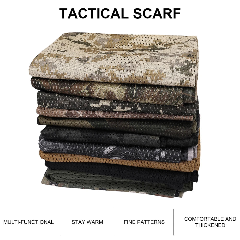 SINAIRSOFT Cotton And Polyester Camouflage Mesh Scarf Unisex Outdoor Sports Shooting Hunting Apparel Accessories