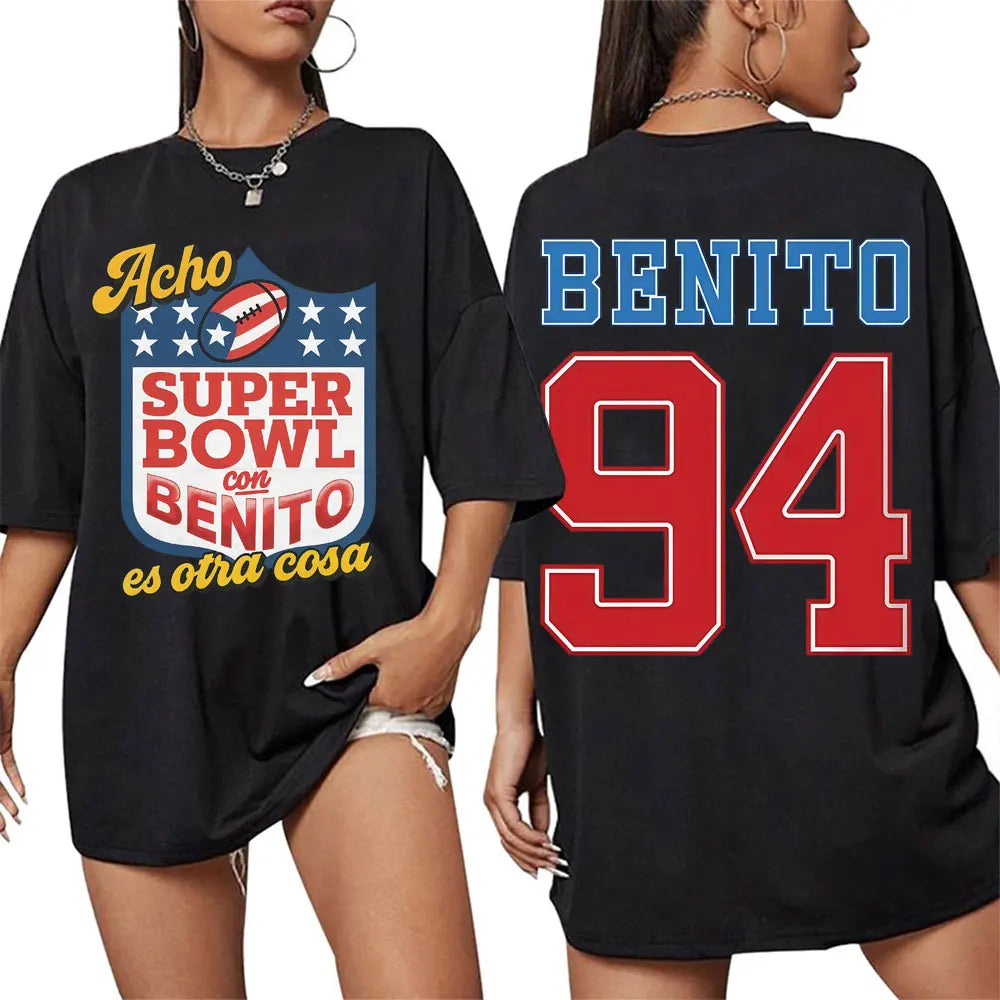 Benito Bowl Halftime 94 Football Puerto Rico Boricua Debi Tirar Mas Fotos Men's and Women's Gothic High-quality T-shirt