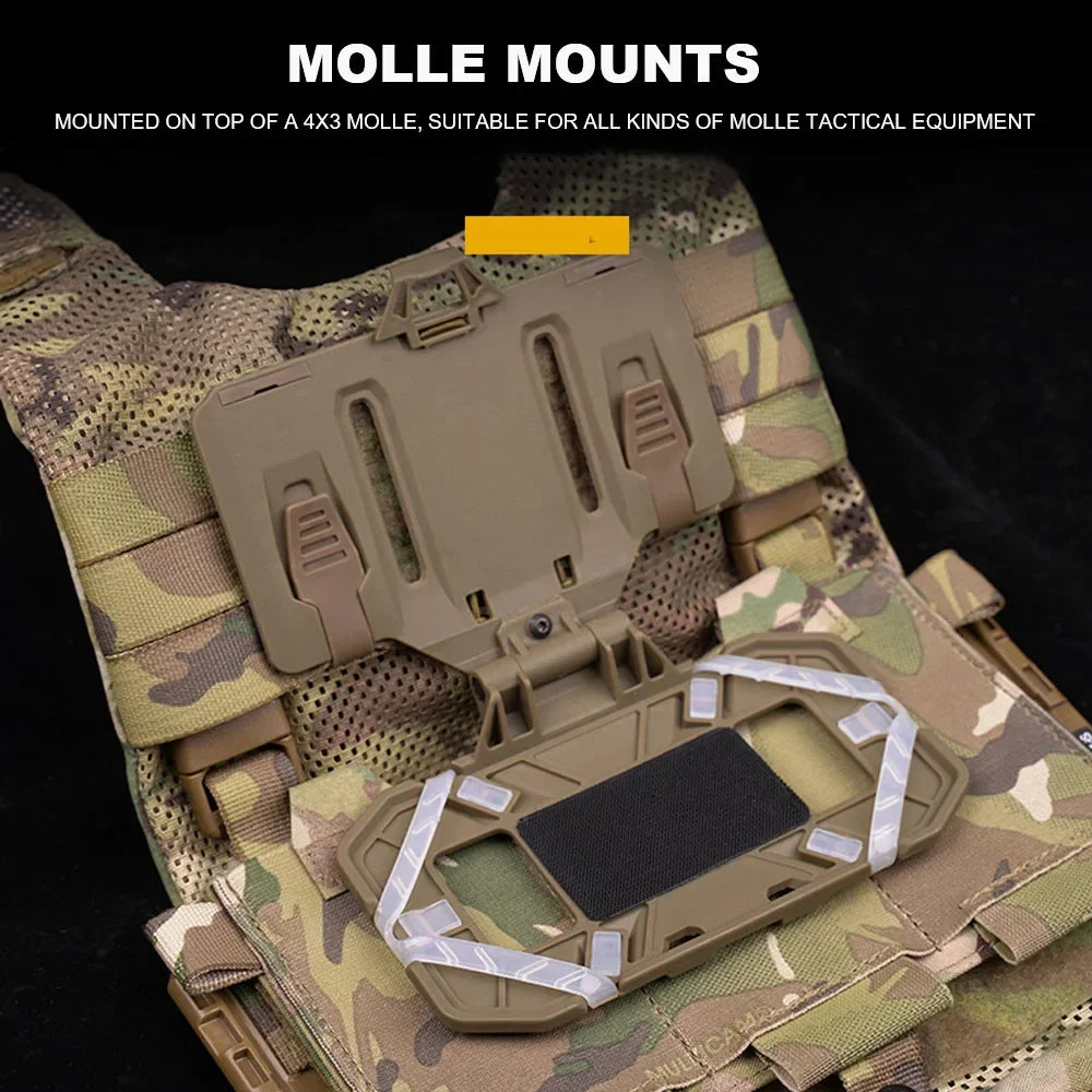 Tactical Molle Folded Navigation Board Phone Map Holder Military Hunting Vest Accessories Flip Lite Airsoft Chest Rig Universal