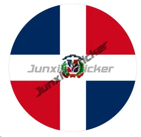 Dominican Coat of Arms Sticker Dominican Republic Flag Country Code DOM Decals Seal Sticker of Dominican Republic Decals